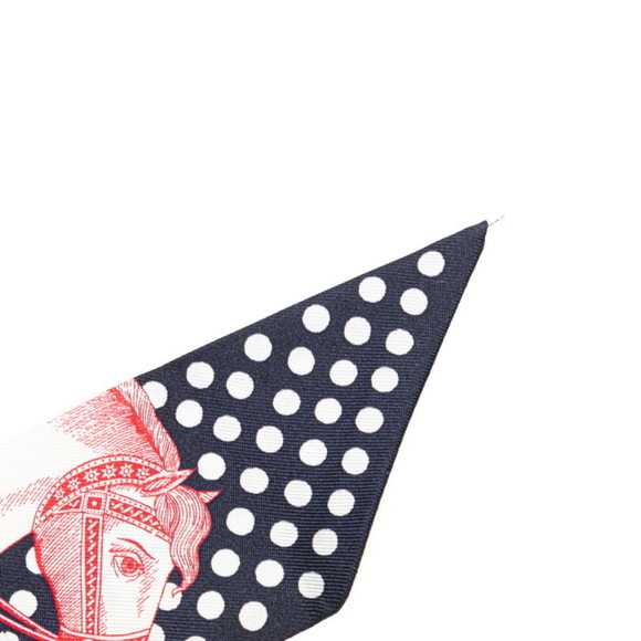 Hermes Hermès Twilly Cavalier en Formes Scarf, Navy and Multicolor Silk, Women's - Picture 3 of 6